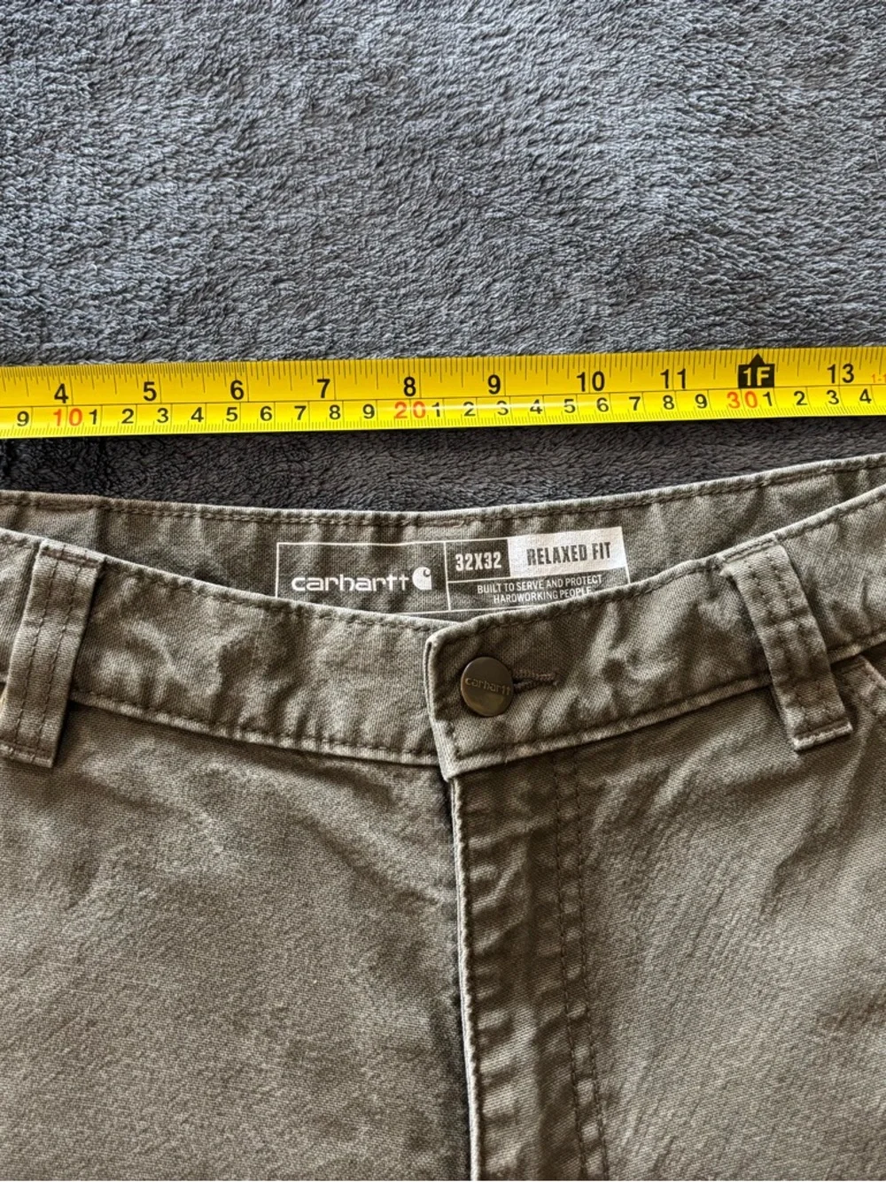 Carhartt Men's Canvas Pants 32x32 Duck Utility Work Relaxed Fit Light Brown - Picture 7 of 8